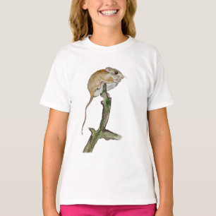 Realistische boommuis in een waterverf t-shirt