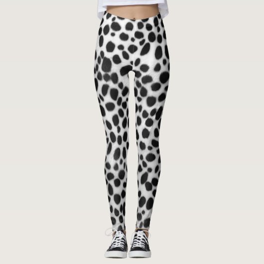 Realistische dalmation Print Leggings (Voorkant)