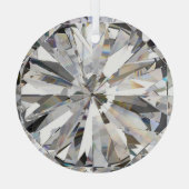 Realistische diamant: 3D close-up Glas Ornament (Achterkant)