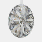 Realistische diamant: 3D close-up Glas Ornament (Voorkant Rechts)