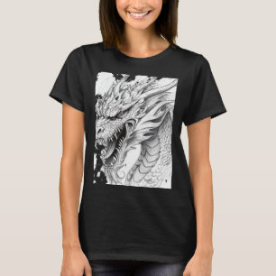 Realistische Draak Teken Sticker T-shirt