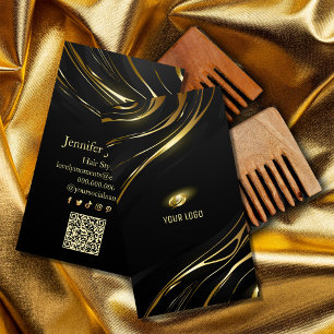 Realistische elegante Black Gold kapsel Visitekaartje