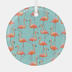 Realistische flamingo: vogelpatroon glas ornament