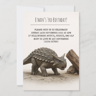 Realistische gepantserde dinosaurus in de buurt va kaart