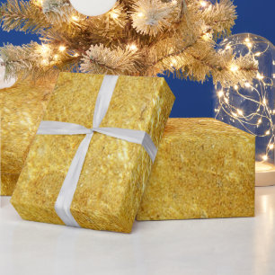 Realistische gouden muur cadeaupapier