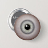 Realistische Grey Iris Eyeball Button (Voorkant /achterkant)