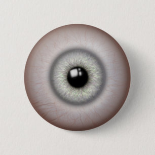 Realistische Grey Iris Eyeball Button