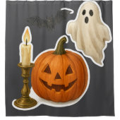 Realistische Halloween Sticker Douchegordijn (Voorkant)