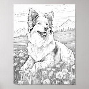Realistische hond volwassen kleuring poster