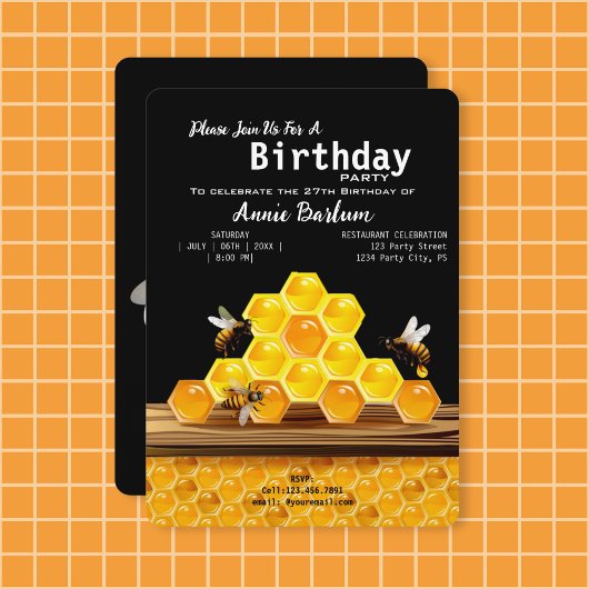 Realistische Honeybee & Honeycomb verjaardagsuitno Kaart