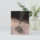 Realistische illustratie van bacteriofaag briefkaart (Staand voorkant)