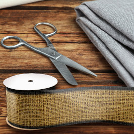 Realistische jute textuur eenvoudig roodbruin lint