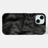 Realistische koele zwarte lederen textuur Case-Mate iPhone case (Achterkant (horizontaal))