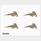 Realistische Komodo Dragon/Monitor Lizard Ovale Sticker (Vel)