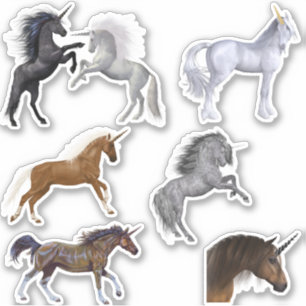 Realistische magische eenhoorn  paard sticker