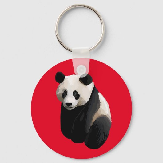 Realistische Panda Red Sleutelhanger (Voorkant)