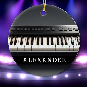 Realistische pianotoetsen muziekliefhebber keramisch ornament