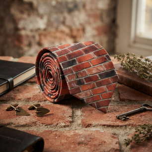 Realistische Rode Bakstenen Muur Stropdas