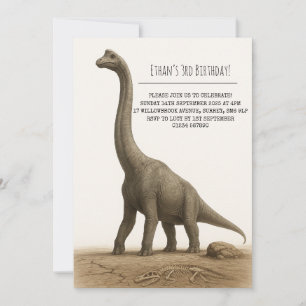 Realistische Sauropod Dinosaur met Fossielen Verja Kaart