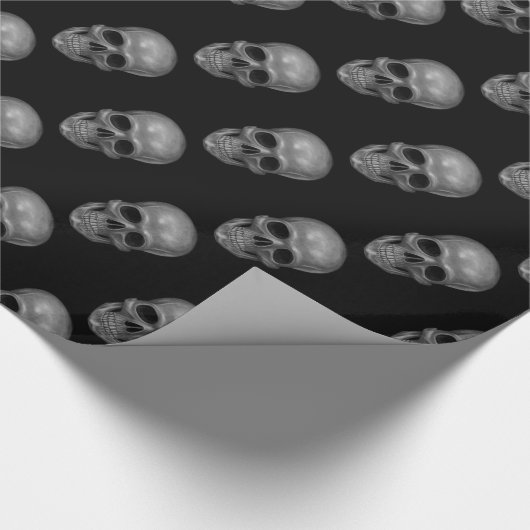 Realistische schedel cadeaupapier (Hoek)