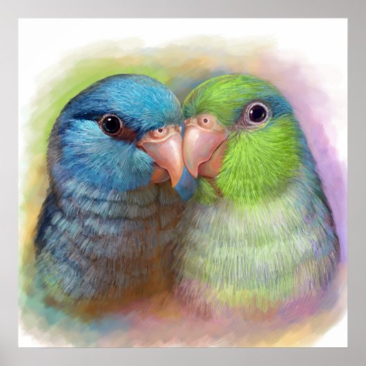 realistische schilderij van parrotlet poster (Voorkant)
