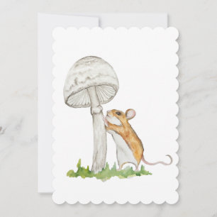 Realistische tekening van een grappige veldmuis en kaart
