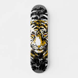Realistische tijgerskateboard - Tiger Head Tekenin Skateboard
