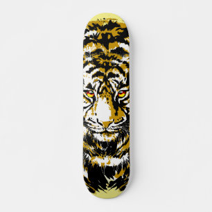 Realistische tijgerskateboard - Tiger Head Tekenin Skateboard