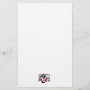 realistische vectorillustratie van ijshockeydoelma briefpapier