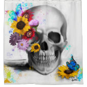 Realistische vlinderschedel douchegordijn (Voorkant)