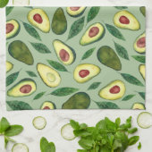 Realistische Waterverf Avocado Pattern Green  Theedoek (Gevouwen)