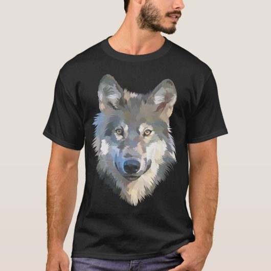 Realistische witte wolf, realistische dierenprint t-shirt (Voorkant)