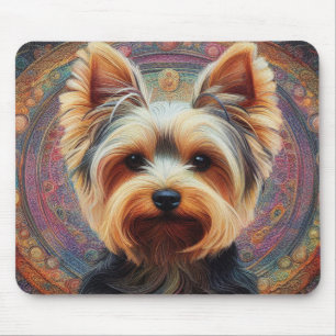 Realistische Yorkshire Terrier Hond Kleurrijke Bor Muismat