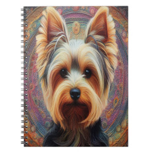 Realistische Yorkshire Terrier Hond Kleurrijke Bor Notitieboek
