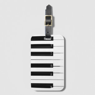Realistische Zwarte Witte Pianotoetsen Bagagelabel