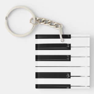 Realistische Zwarte Witte Pianotoetsen Sleutelhanger