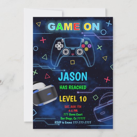 Réalité virtuelle Jeux d'anniversaire Invitations (Devant)