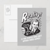 Realiteit: geen Afford Video Games Briefkaart (Voorkant / Achterkant)