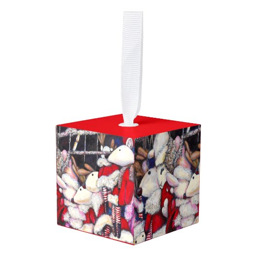 Realiteit op vakantie kubus ornament (Voorkant hoekig)