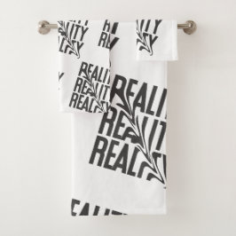 Realiteitscheck Typografie Modern Minimalistisch Bad Handdoek