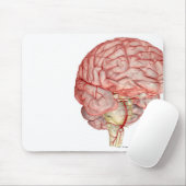 Realitische weergave van het menselijk brein muismat (Met muis)