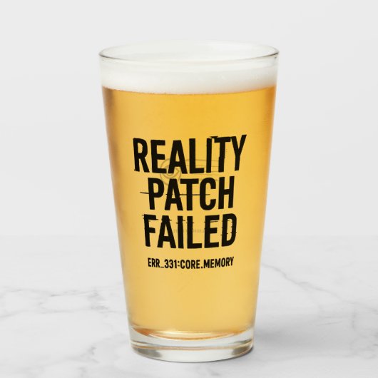 Reality patch mislukt - Glitched Typography Glas (Voorkant gevuld)