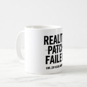 Reality patch mislukt - Glitched Typography Koffiemok (Voorkant links)