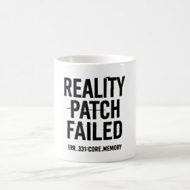 Reality patch mislukt - Glitched Typography Koffiemok