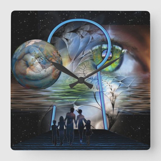 Reality Shifters Vierkante Klok (Voorkant)