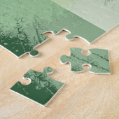 Realm of Green Contemmodern Linear Jigzaag Puzzle Legpuzzel (Zijkant)