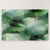 Realm of Green Contemmodern Linear Jigzaag Puzzle Legpuzzel (Horizontaal)