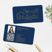 realmakelaar in onroerend goed voeg foto-QR-code t Visitekaartje