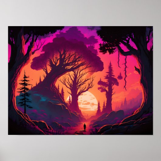 Realms Beyond : Mystical Forest Sunset Poster (Voorkant)