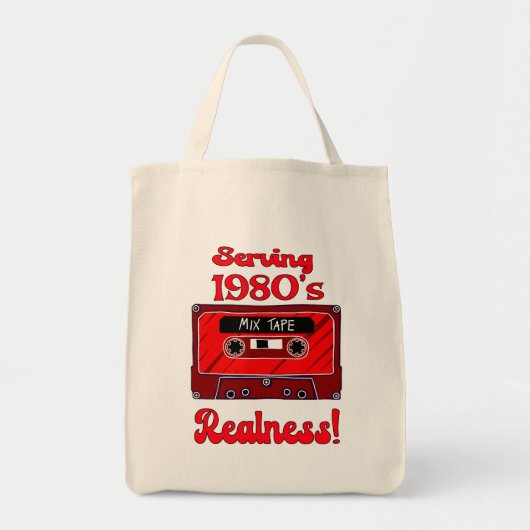 Realness 1980 - Red Cassette Tote Bag (Voorkant)